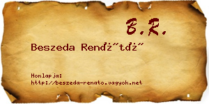 Beszeda Renátó névjegykártya